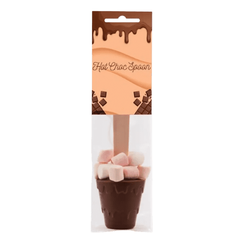 Custom Milk Hot Chocolate Spoon showing full colour printed label from Total Merchandise