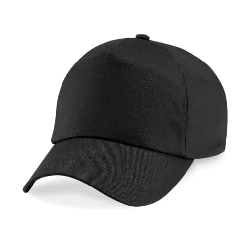 Custom branded Beechfield Original Junior 5 Panel Caps in Black from Total Merchandise