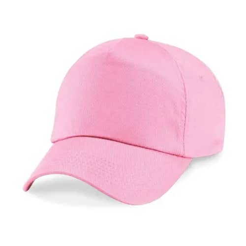 Logo branded Beechfield Original Junior 5 Panel Caps in Classic Pink from Total Merchandise