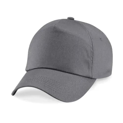 Logo printed Beechfield Original Junior 5 Panel Caps in Graphite Grey from Total Merchandise