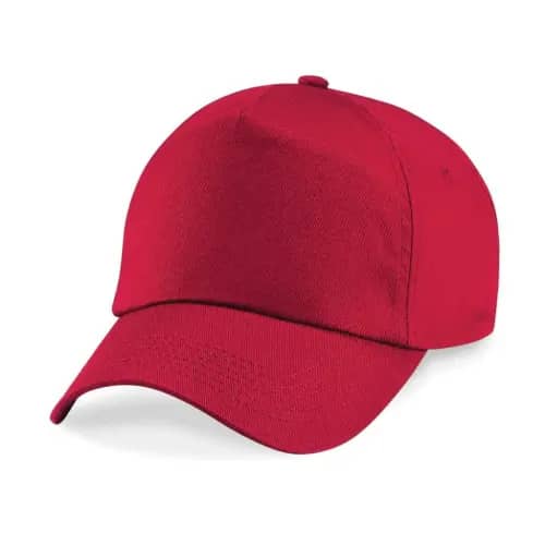 Customisable Beechfield Original Junior 5 Panel Caps in Classic Red from Total Merchandise