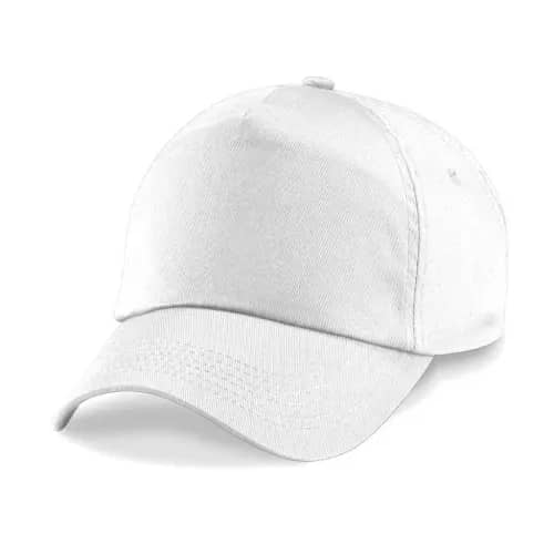 Logo printed Beechfield Original Junior 5 Panel Caps in White from Total Merchandise