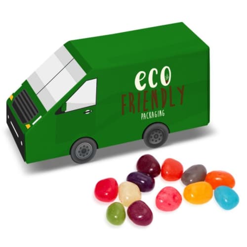 Promotional Eco Van Box Jelly Beans in full colour printed wrapping from Total Merchandise