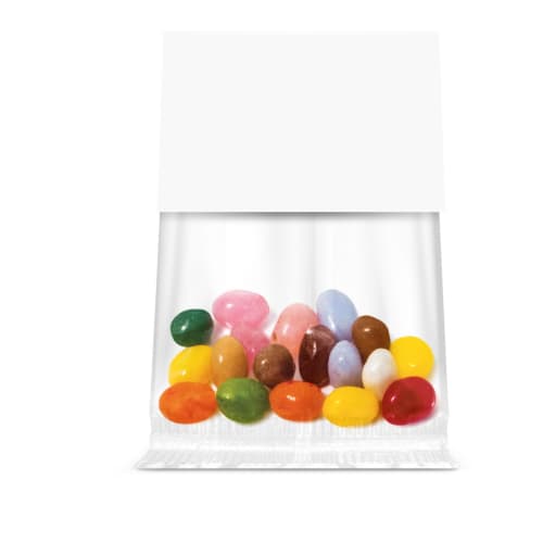 Customisable Eco Info Card Bags of Gourmet Jelly Beans in plain bag from Total Merchandise