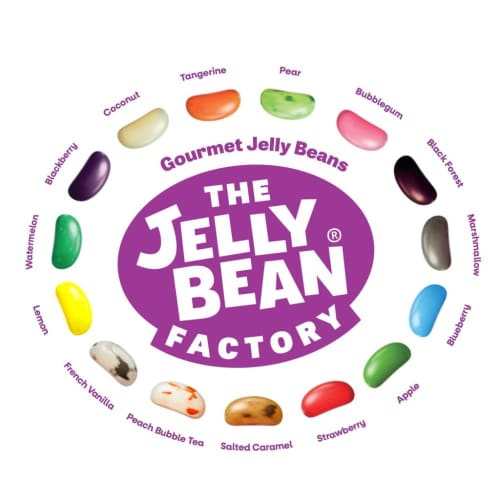 Branded Eco Info Card Bags of Gourmet Jelly Beans flavour list