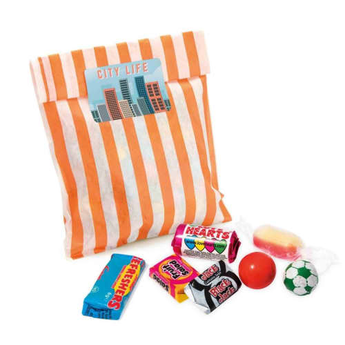 Promotional Retro Candy Bag with branded, full colour label from Total Merchandise