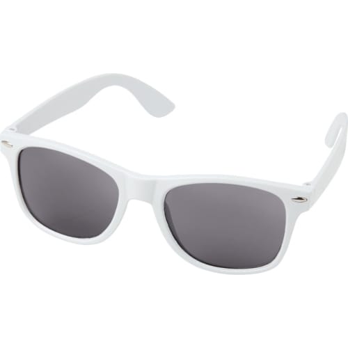 Printed Sun Ray rPET Sunglasses in White by Total Merchandise