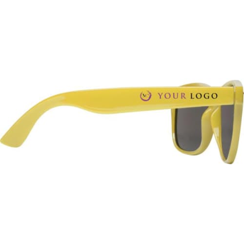 Promotional Sun Ray rPET Sunglasses printed on the right arm with logo by Total Merchandise