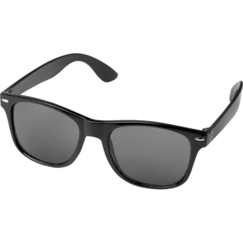 Custom printed Sun Ray rPET Sunglasses in Black by Total Merchandise