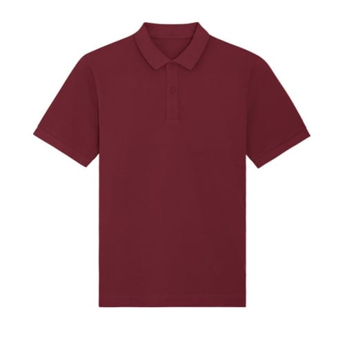 Coloured Stanley/Stella Prepster Unisex Short Sleeve Polo Shirts in Burgundy