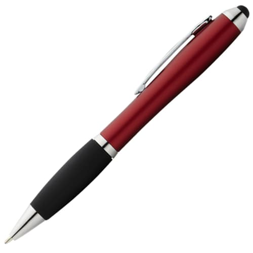 Nash Coloured Stylus Ballpens with Black Grip in Red/Black