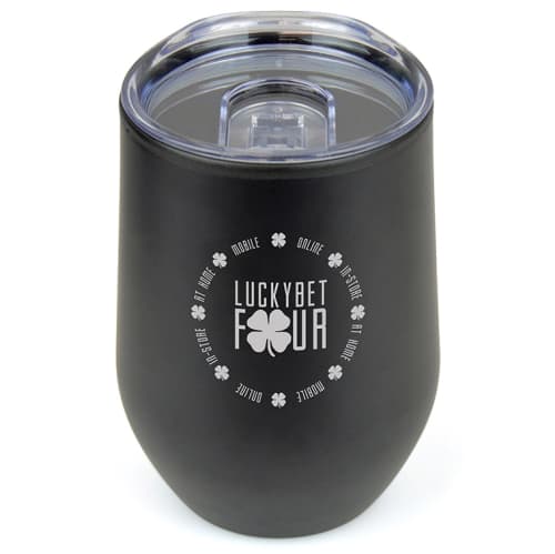 Promotional Monet Metal Double Wall Tumbler in Black colour with logo print by Total Merchandise