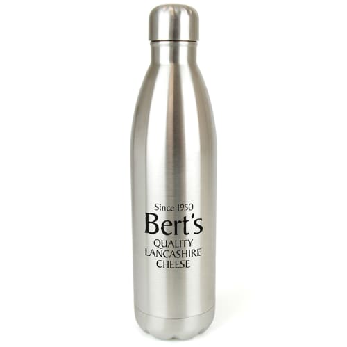 Promotional 750ml Ashford Max Metal Bottles in Silver printed with logo by Total Merchandise