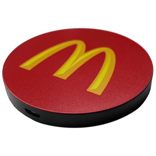 Logo branded Round Wireless Charging Pad with full-colour design from Total Merchandise