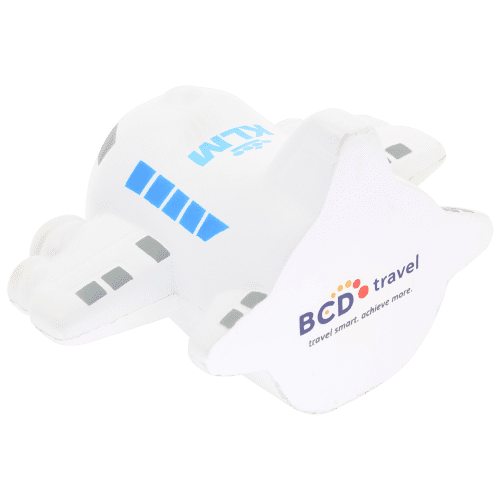 Logo-branded Stress Aeroplane with a printed design on the top & back from Total Merchandise