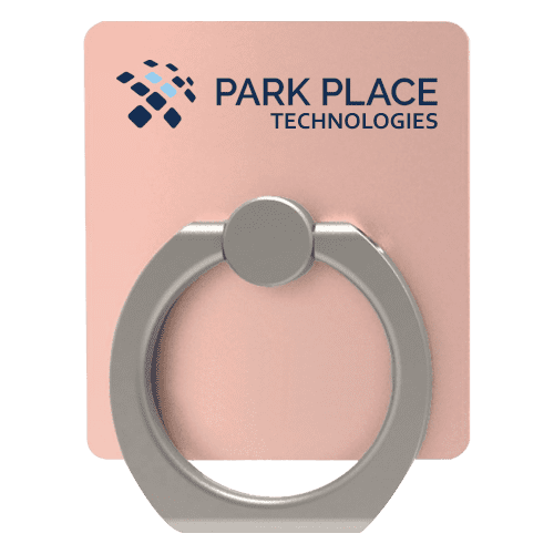 Bespoke Mobile Ring Stand featuring full colour print label from Total Merchandise