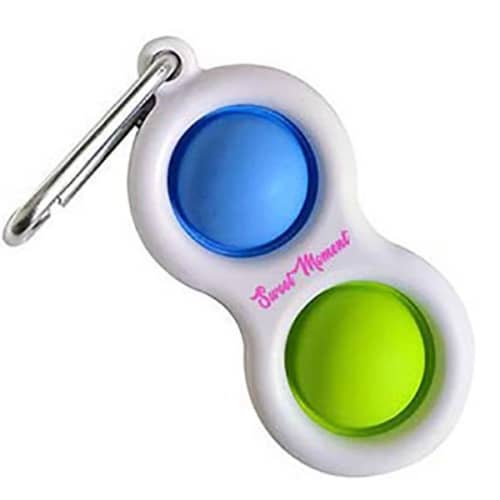 Logo branded Pop it Fidget Keyrings available in blue/green from Total Merchandise