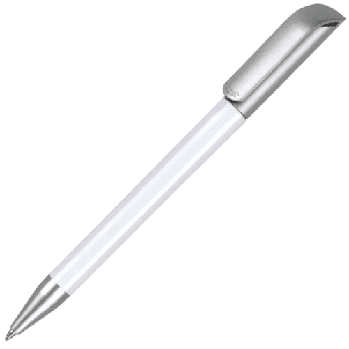 Logo Printed Alaska Deluxe Ballpen in White from Total Merchandise