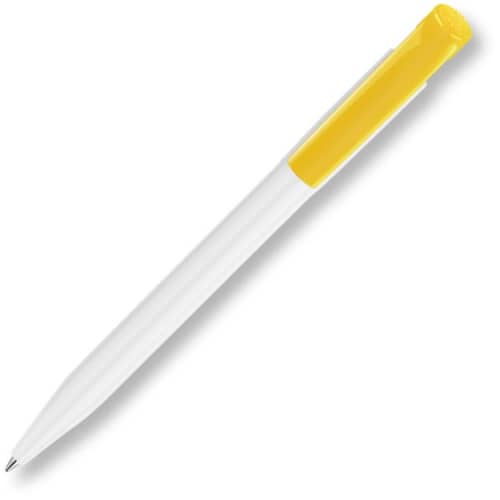 Business S45 FT Pen from Hainenko in White/Yellow will be branded by Total Merchandise.