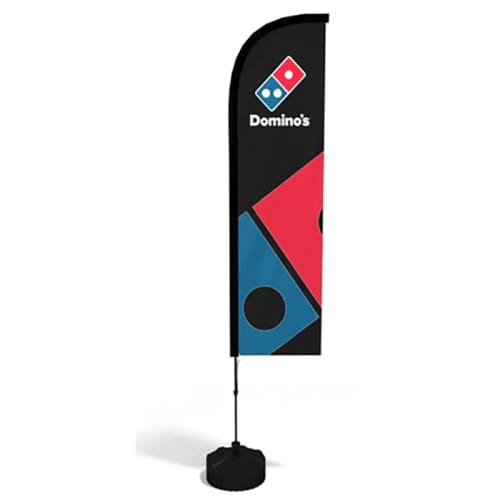 Feather Banner Flag and Base Kits in White/Black