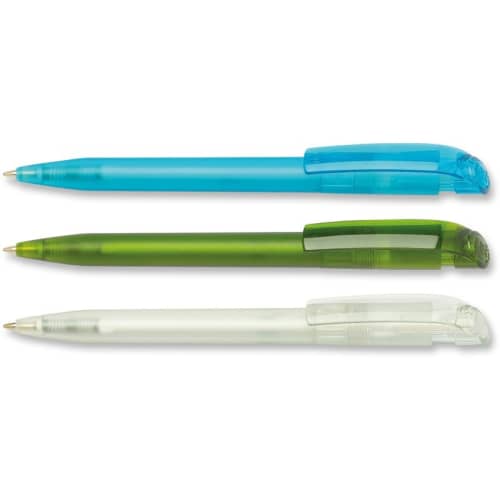 Custom S45 RPET Pens come in three different colours but are only available in black ink.