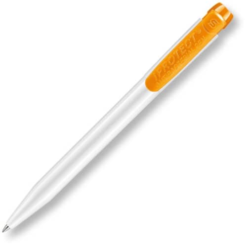 Tradeshow I-Protect Pen from Hainenko in White/Orange can be branded by Total Merchandise.