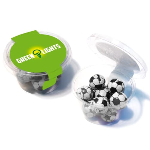 Promotional Eco Maxi Pot Chocolate Footballs from Total Merchandise