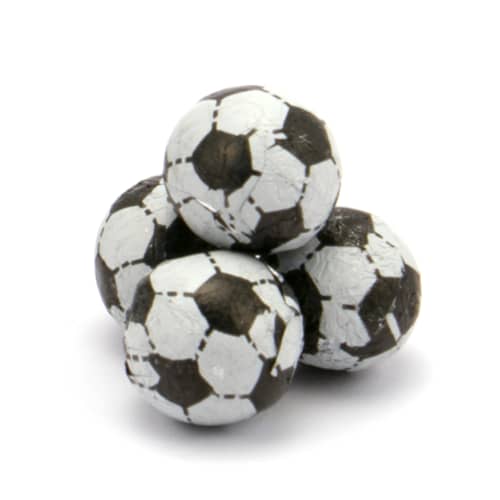 Custom branded Eco Maxi Pot Chocolate Footballs from Total Merchandise