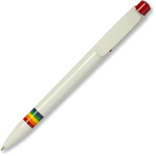 Custom-branded Tropic FT Pen with red pusher is spot or full colour printed by Total Merchandise