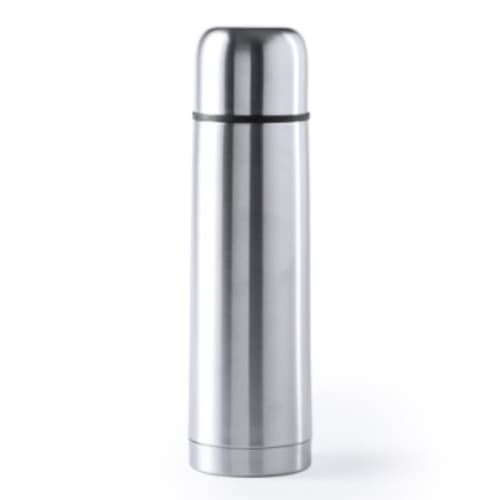 Custom printed Zabba Coffee Flask in silver from Total Merchandise