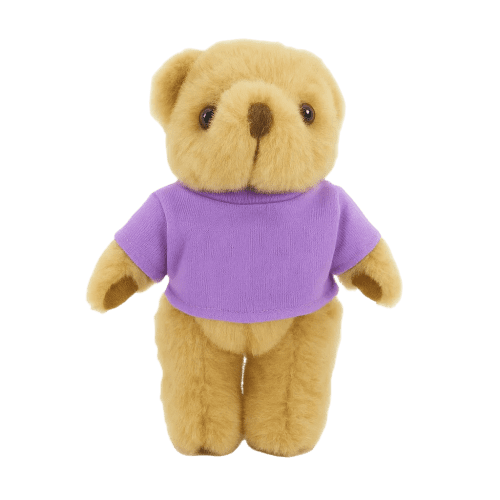 Honey Jointed Bear with T-shirt in Light Brown/Lilac