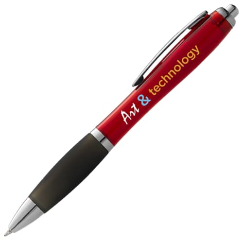 Nash Coloured Barrel Ballpens with Black Grip in Red/Black