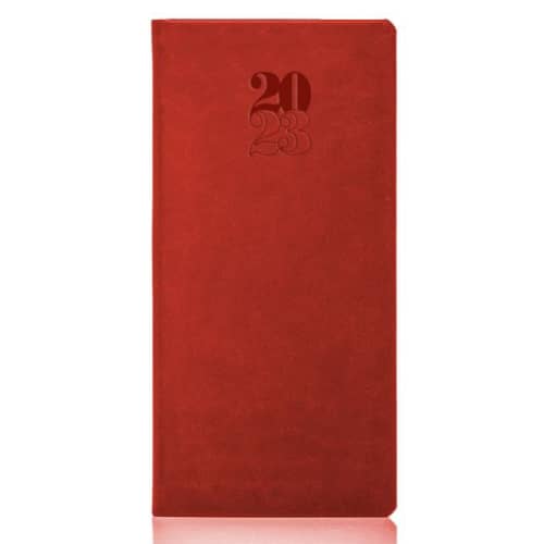 Custom branded Rio Pocket Weekly Diary is debossed by Total Merchandise to show your logo.