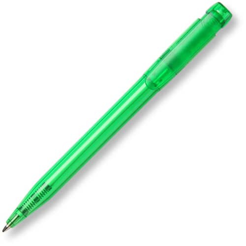 Collaborative Pier Transparent Pens from Hainenko in Green are custom printed by Total Merchandise.