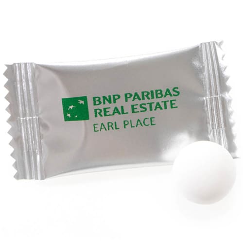 Branded Mint Imperial Packets in Silver with printed company logo by Total Merchandise