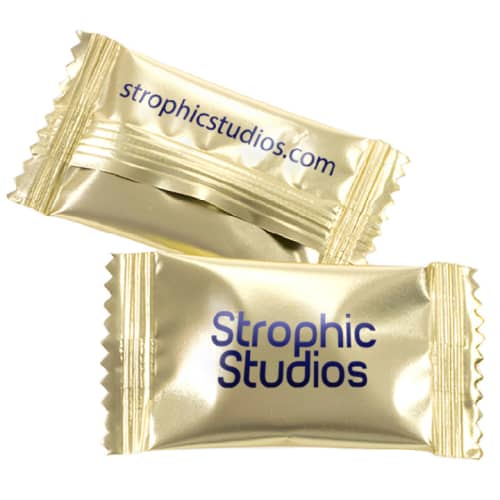 Promotional Mint Imperial Packets in Gold with personalised logo print by Total Merchandise