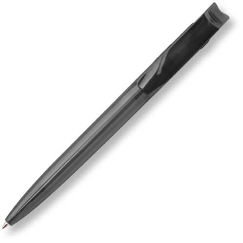 Corporate Innovation Transparent Pens from Hainenko in black are branded by Total Merchandise.