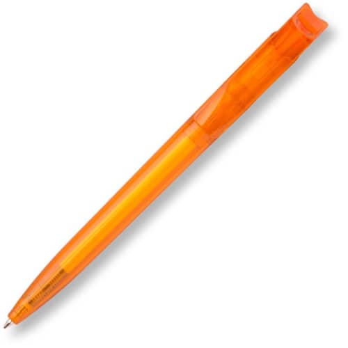 Giveaway Innovation Transparent Pens from Hainenko in Orange are logo branded by Total Merchandise.