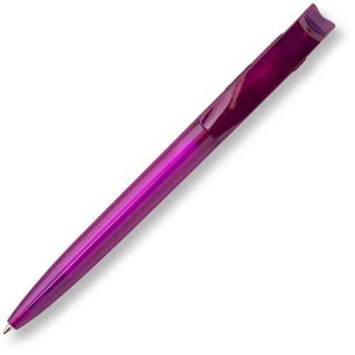 Bespoke Innovation Transparent Pens from Hainenko in Violet are logo branded by Total Merchandise.