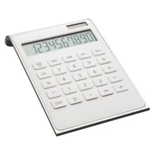 Branded Dual Powered Calculator from Reflects UK is branded by Total Merchandise to show your logo.