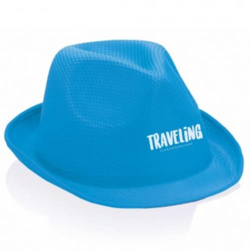 Promotional Luxton Hat from Total Merchandise in light blue with example of logo