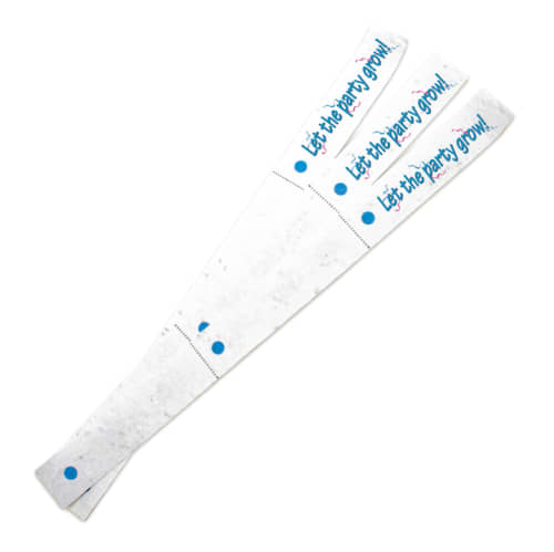 Promotional Eco-friendly Seed Paper Wristbands in White full printed with logo by Total Merchandise