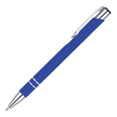 Custom Printed Beck Soft Feel Metal Ballpens in Dark Blue from Total Merchandise