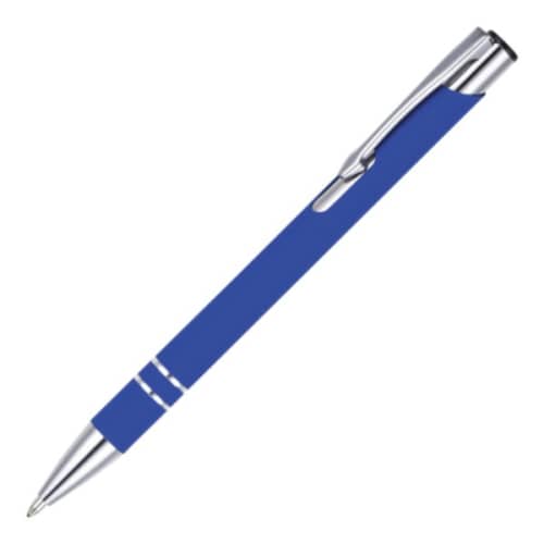 Personalisable Beck Soft Feel Metal Ballpens in Blue from Total Merchandise