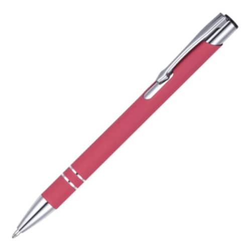 Personalisable Beck Soft Feel Metal Ballpens in Pink from Total Merchandise