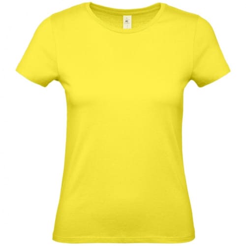 Custom printed solar yellow B&C Ladies Round Neck T-Shirt from Total Mercahndise