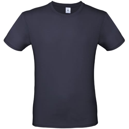 Custom printed navy B&C Mens Round Neck T-Shirt from Total Merchandise