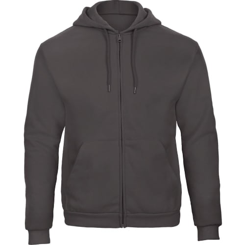 Custom branded anthracite B&C Full Zip Hoodie from Total Merchandise