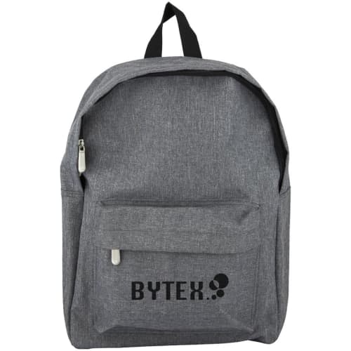 Promotional branded grey Pendlebury Backpack with a logo on the front from Total Merchandise.