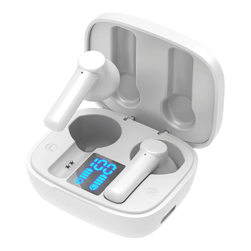 Custom Digital Ear Buds branded by Total Merchandise in white from Total Merchandise